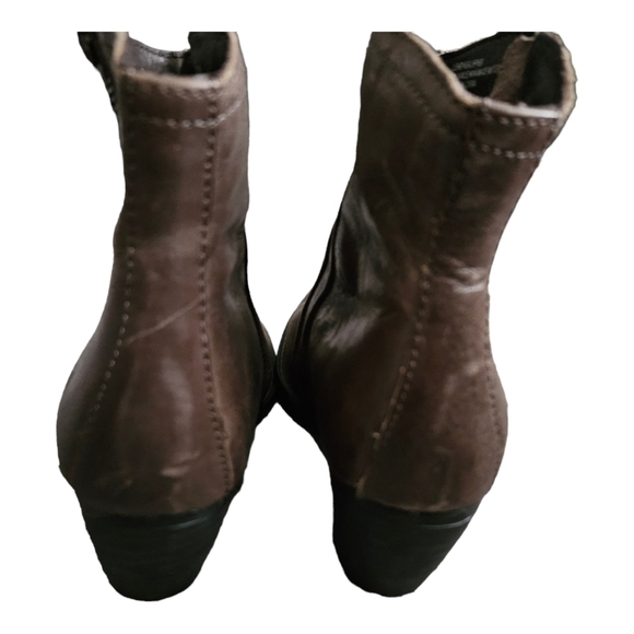 Born Rich Brown Leather Ankle Boots - Picture 5 of 7